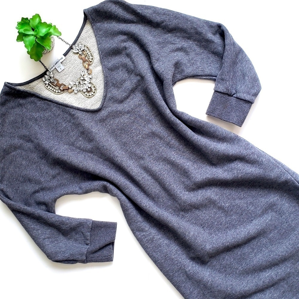 James Perse Charcoal Long Sleeve Dress